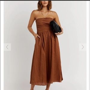 DISSH Lexi Spice Linen MIDI Dress - never worn, US 6 AUS 10